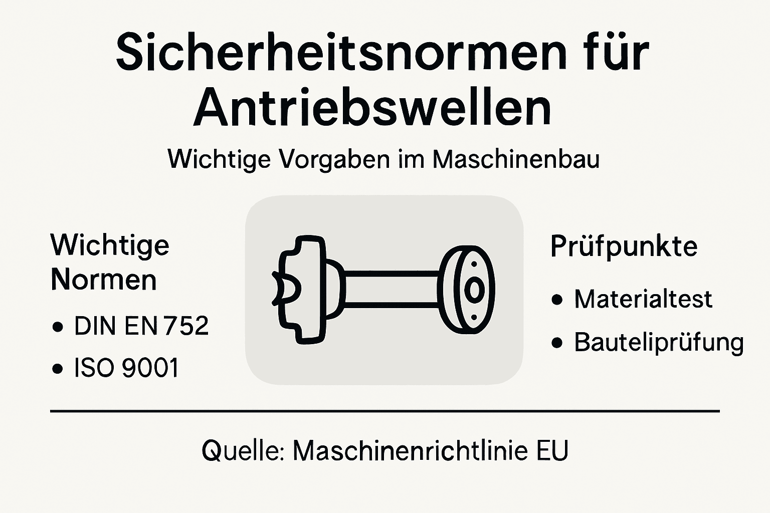 Übersicht der Standards und Prüfkriterien für Antriebswellen
