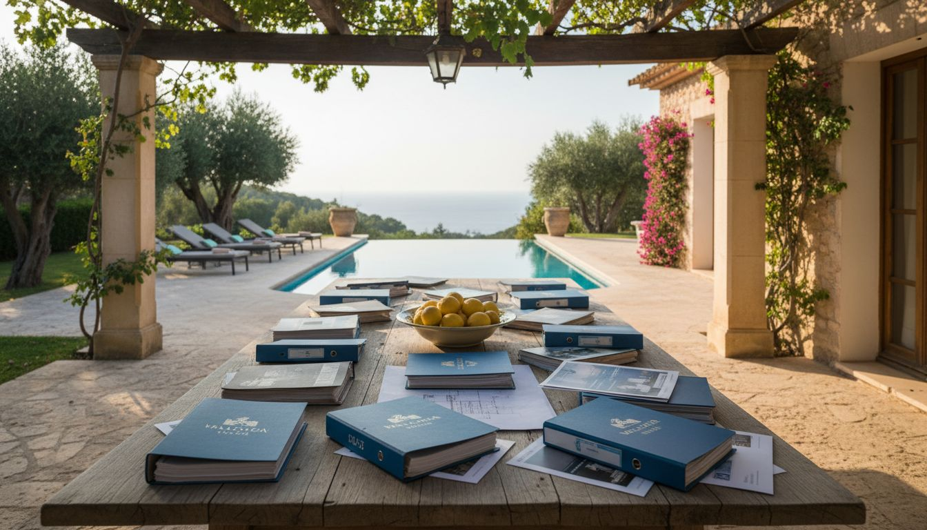 Buyer agent reviewing Mallorca property dossier