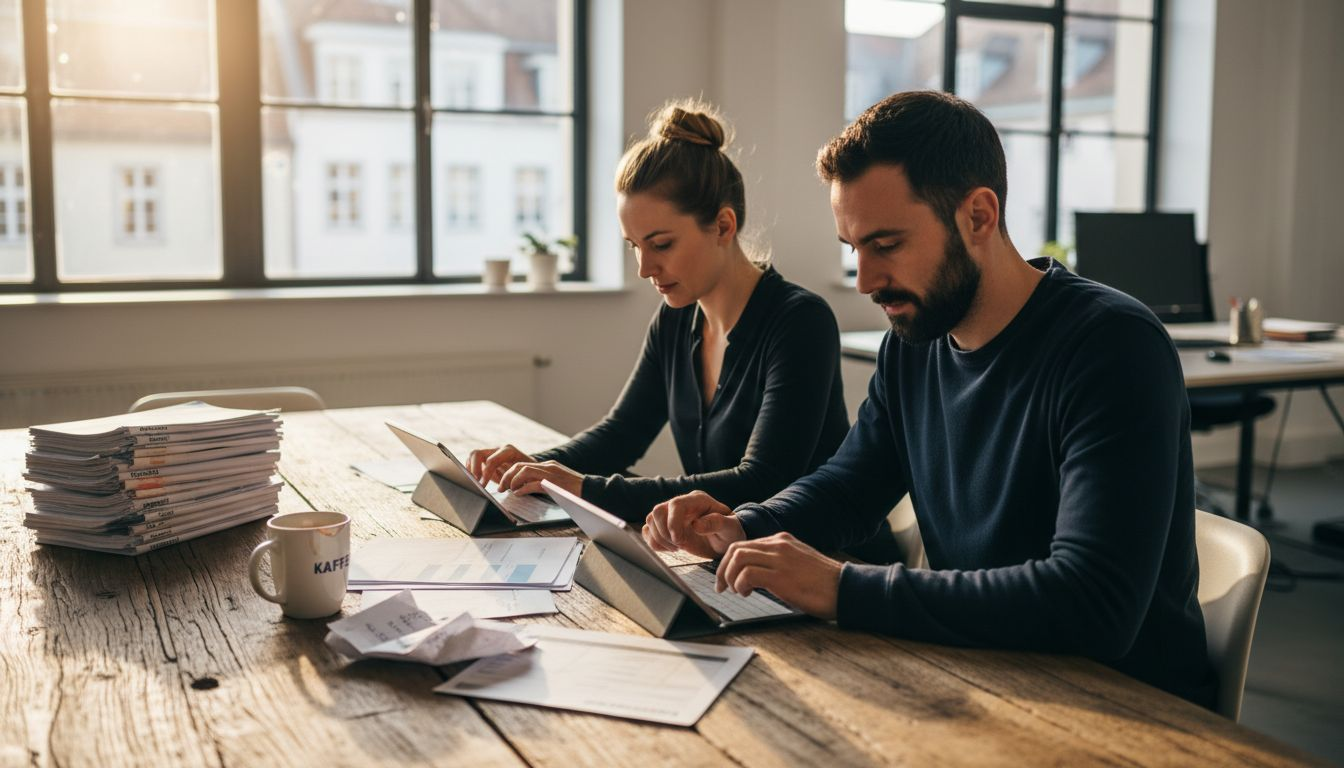 Administratoren arbeiten gemeinsam auf einer digitalen Plattform zusammen.