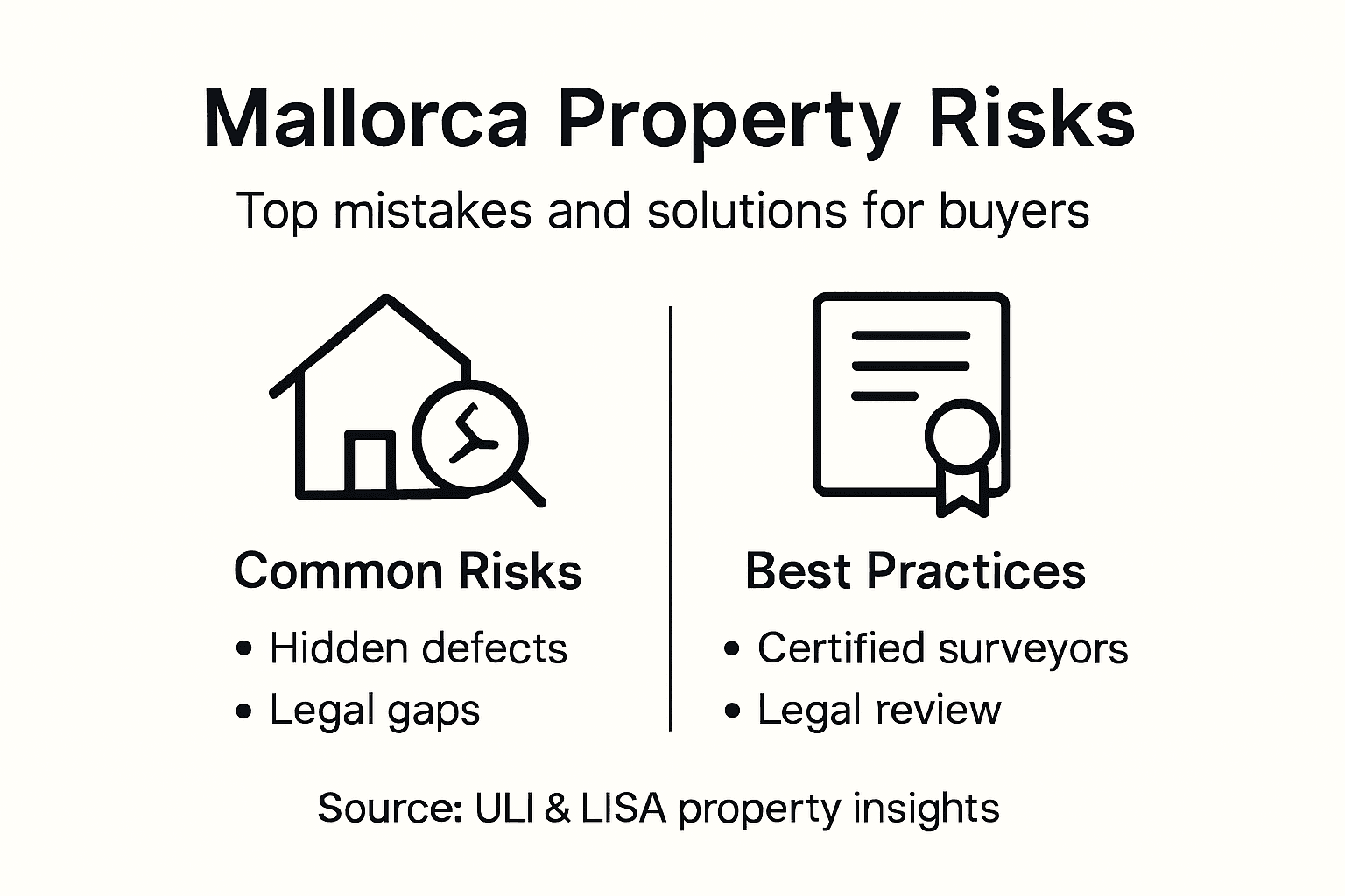 Infographic shows common Mallorca property risks and solutions