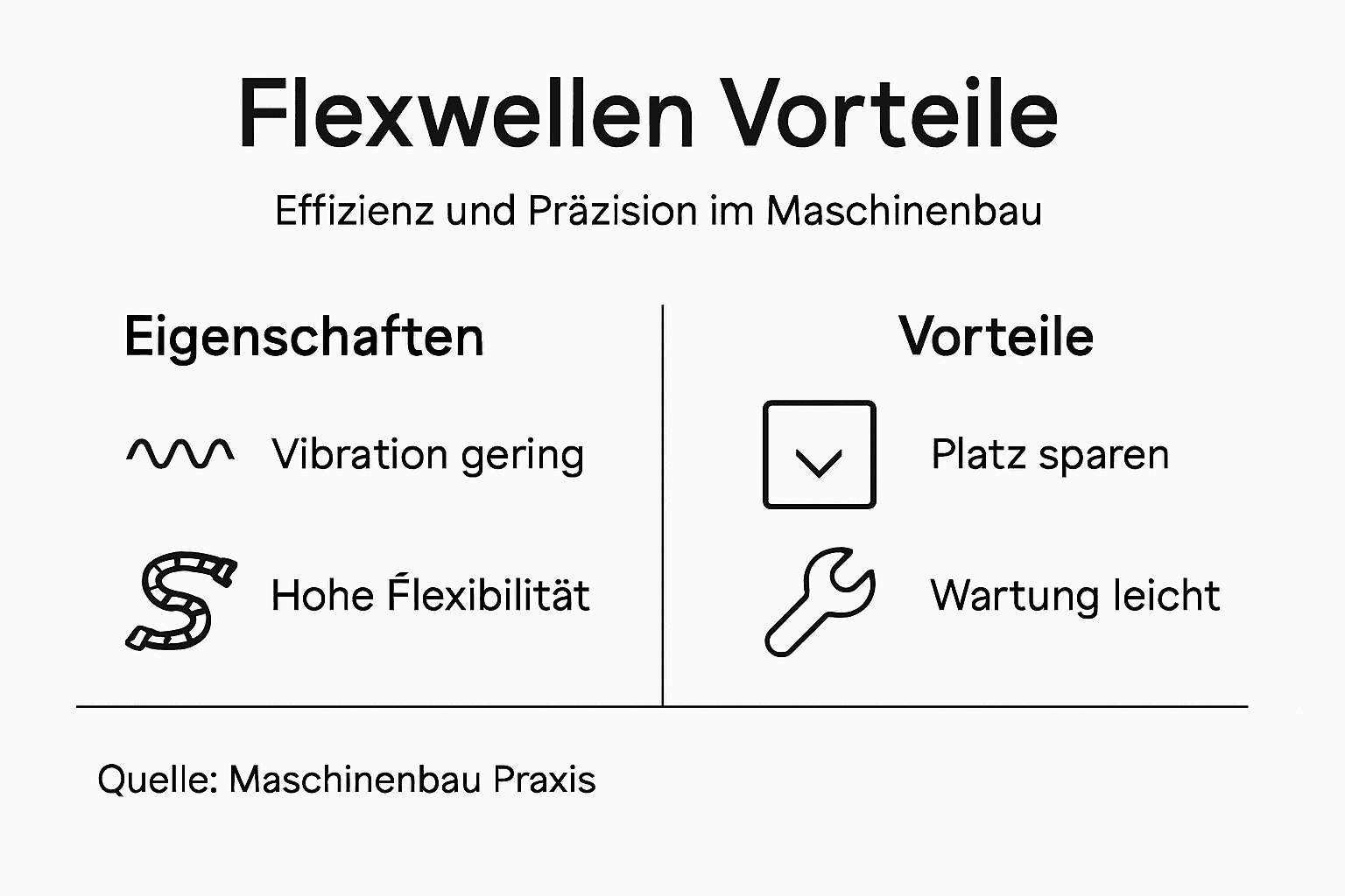 Übersicht: Die wichtigsten Vorteile und Merkmale von Flexwellen auf einen Blick