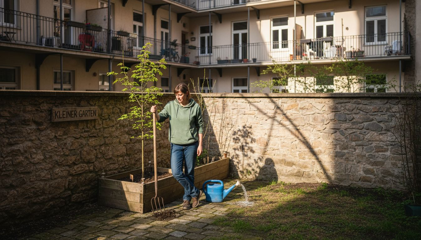 Ein Stadtpark mit Bäumen und spannenden Hindernissen