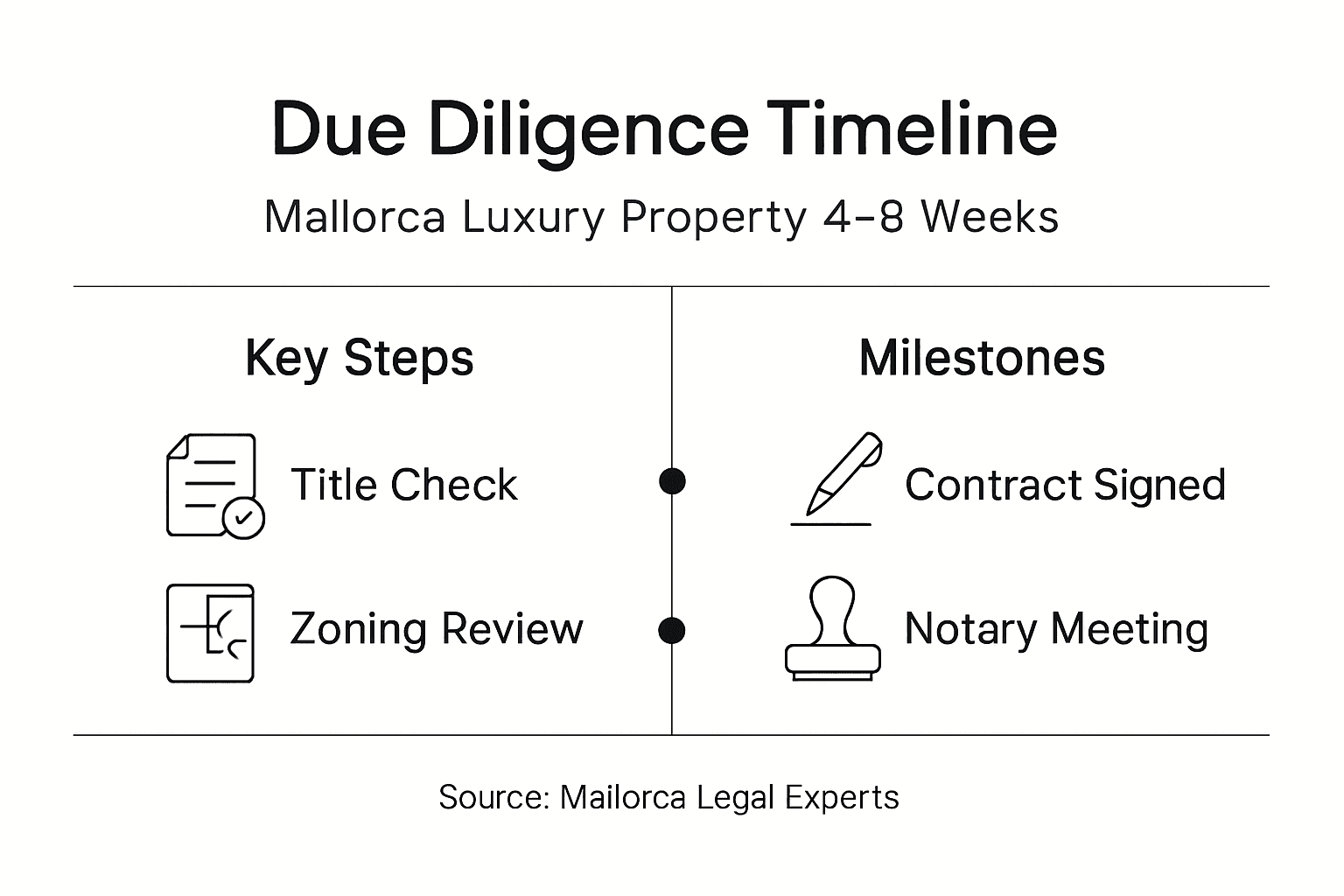 Infographic of Mallorca due diligence process steps