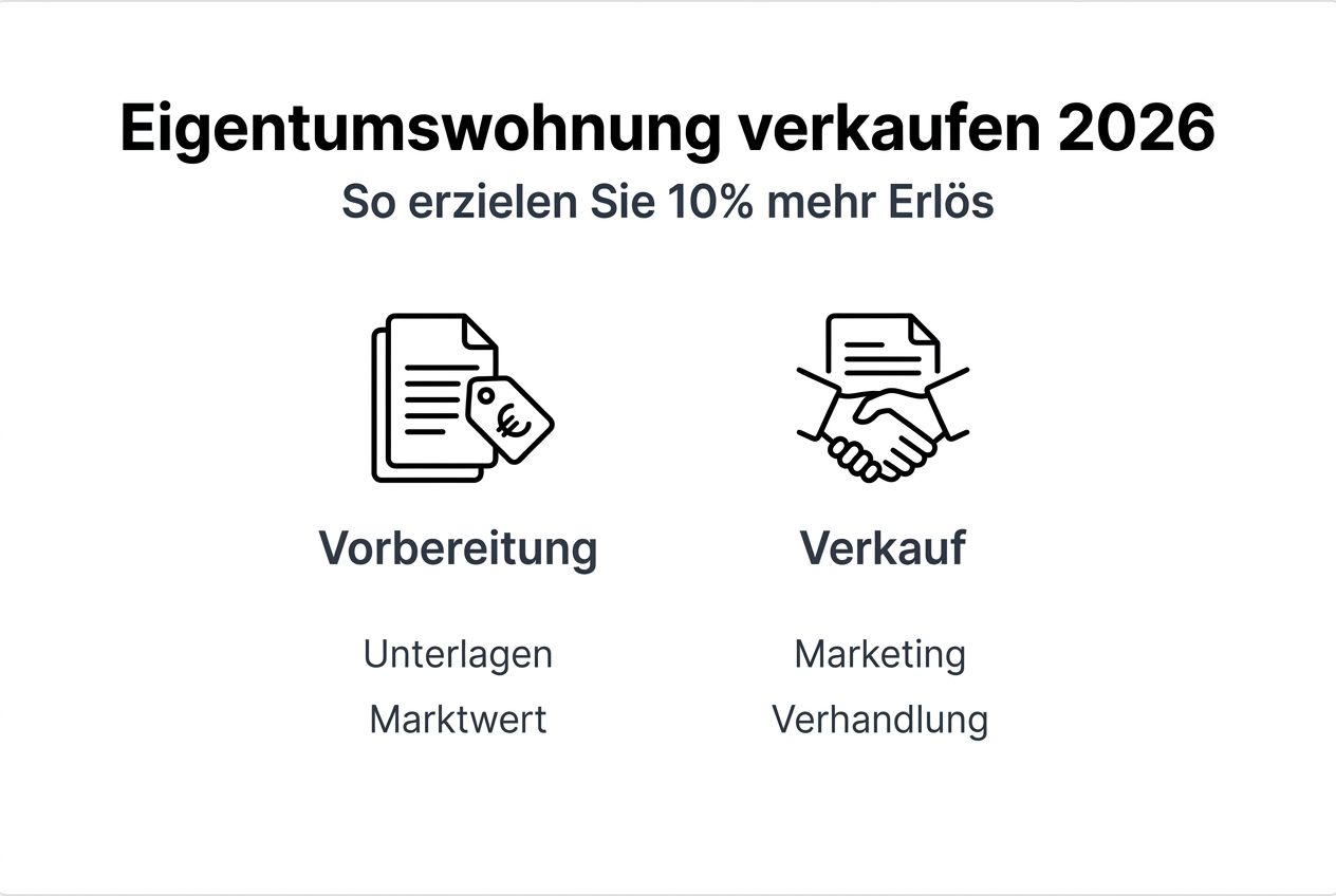 Kompakte Infografik: Das Wichtigste zum Verkauf Ihrer Eigentumswohnung auf einen Blick