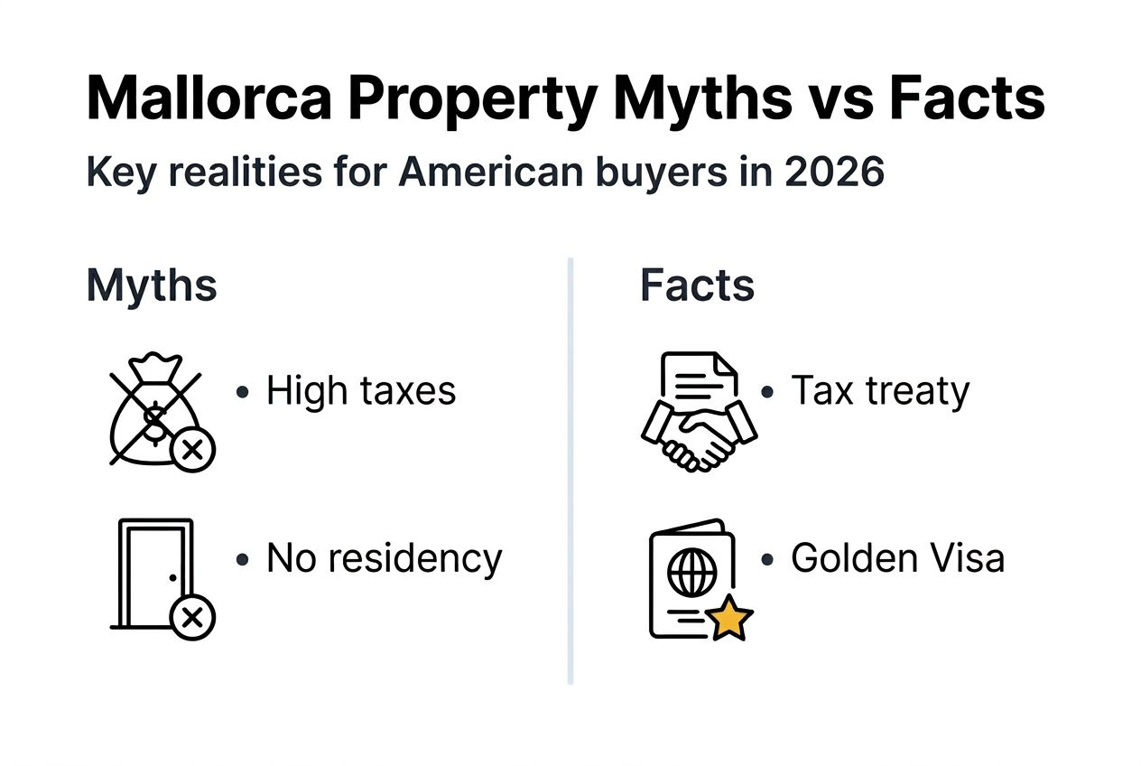 Infographic dispelling common Mallorca property myths