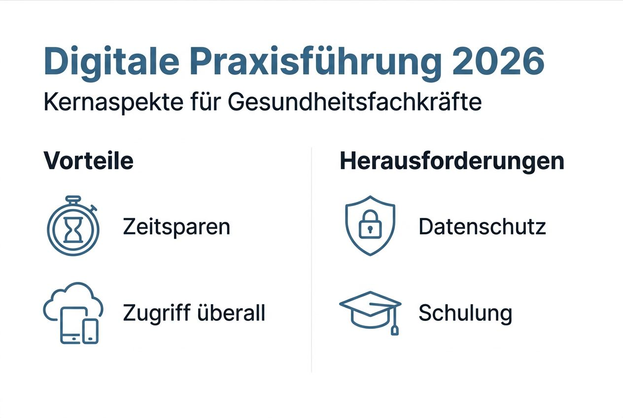 Infografik: Chancen und Herausforderungen der digitalen Arztpraxis
