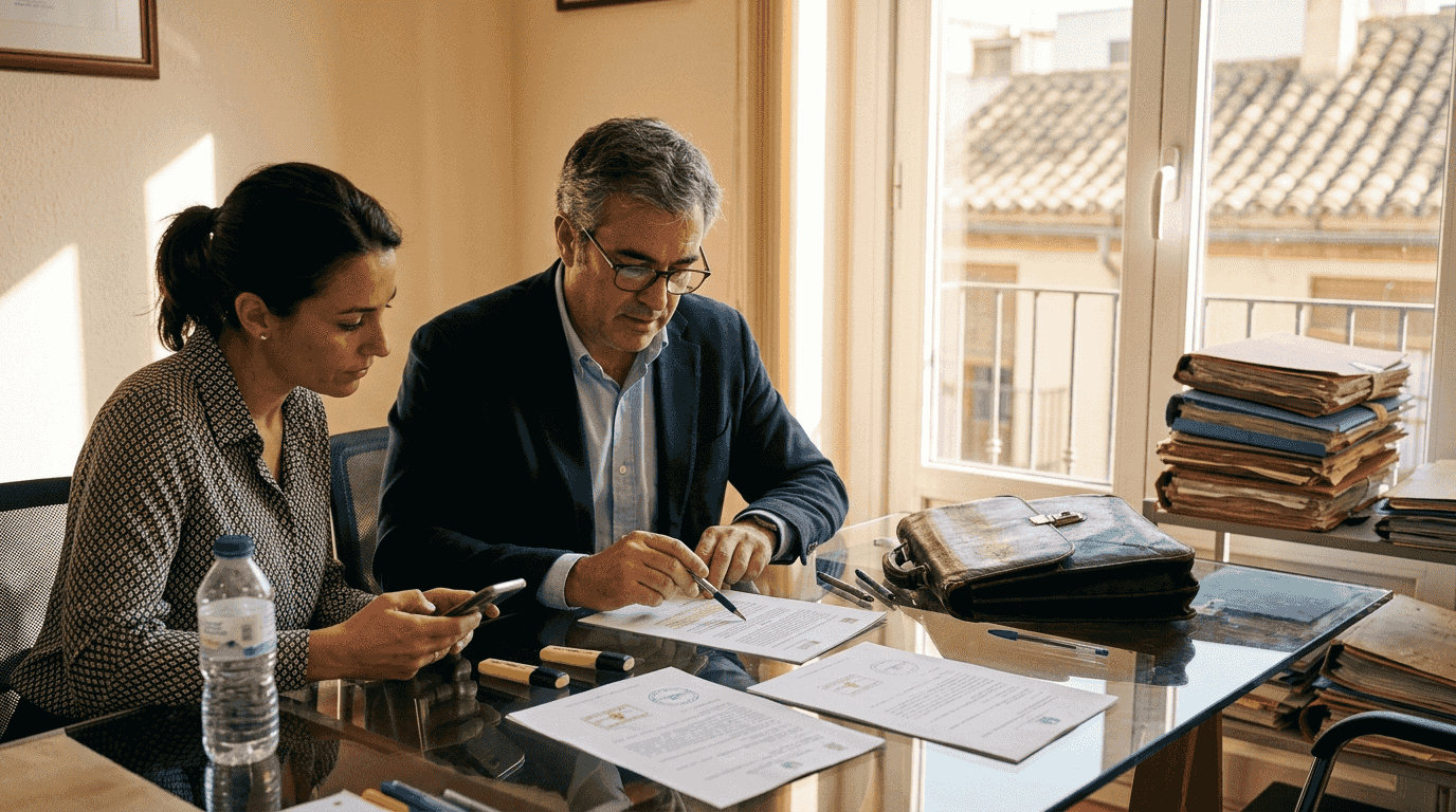 Lawyer reviewing Mallorca property documents