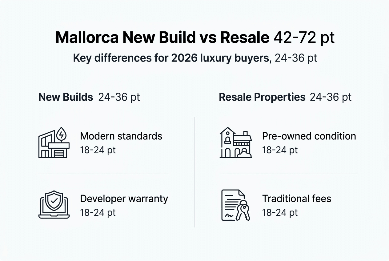 Infographic comparing new builds and resale in Mallorca