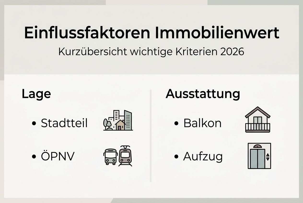 Infografik: Die wichtigsten Faktoren, die den Immobilienwert beeinflussen – Ein Überblick