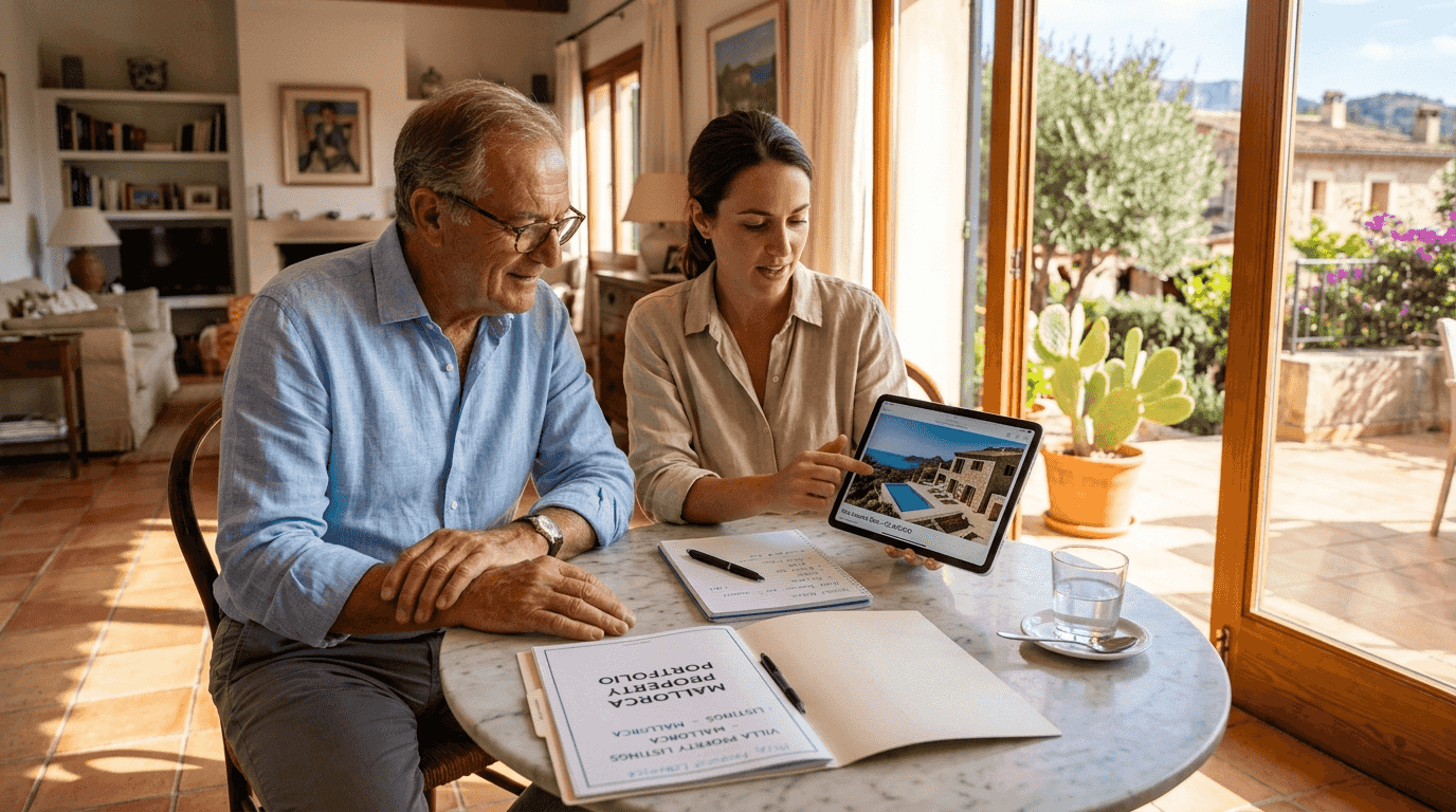 Buyers reviewing Mallorca property options