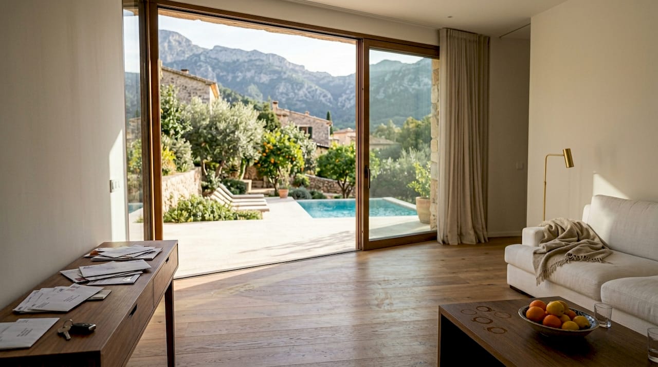 Agent in luxury villa living room Mallorca