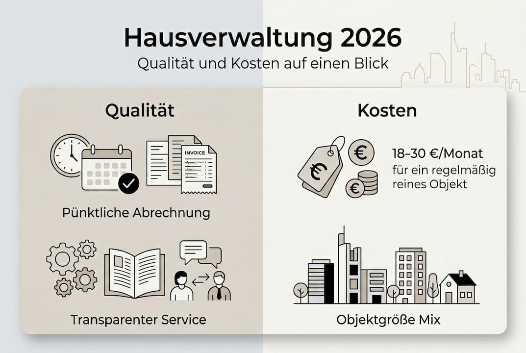 Übersicht: Qualität und Kosten in der Hausverwaltung