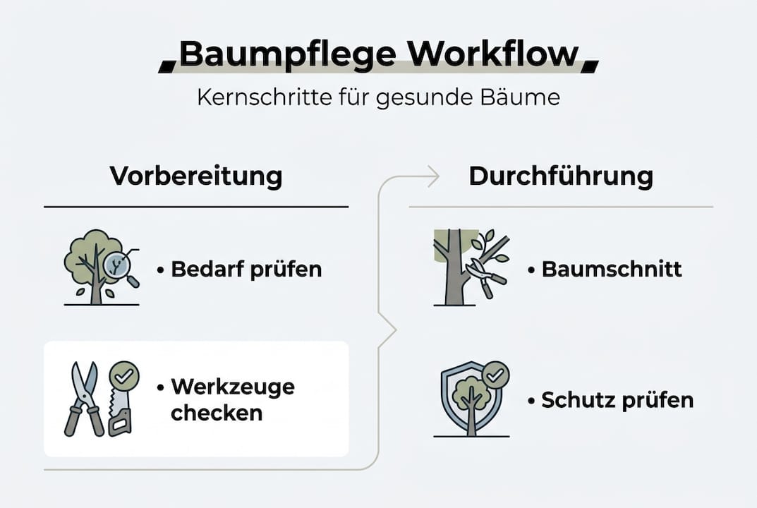 Übersicht zum Ablauf der Baumpflege: Die wichtigsten Arbeitsschritte auf einen Blick