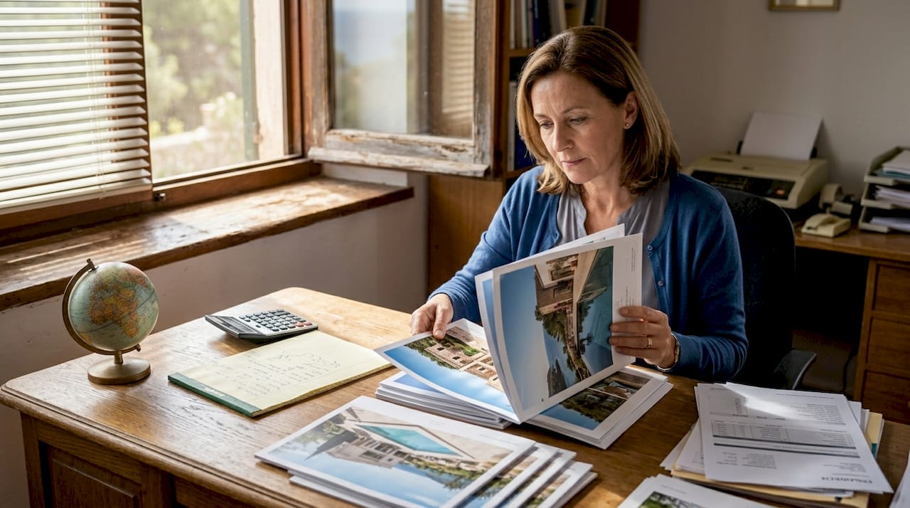Woman studying international property benefits