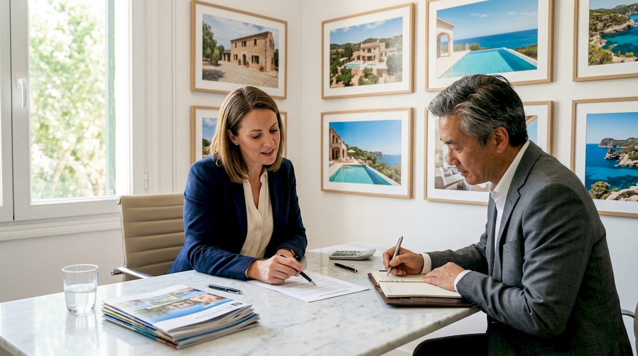 Advisor discussing financing in decorated office