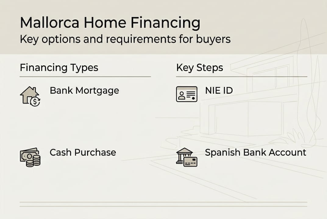 Infographic of Mallorca home financing options and steps