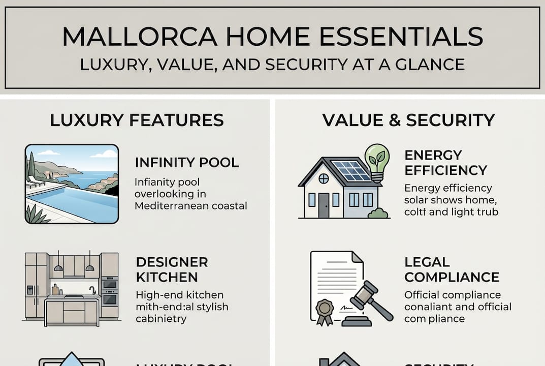 Infographic highlighting key Mallorca home features