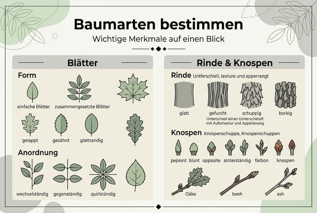 Übersicht: Wichtige Merkmale zur Baumidentifikation