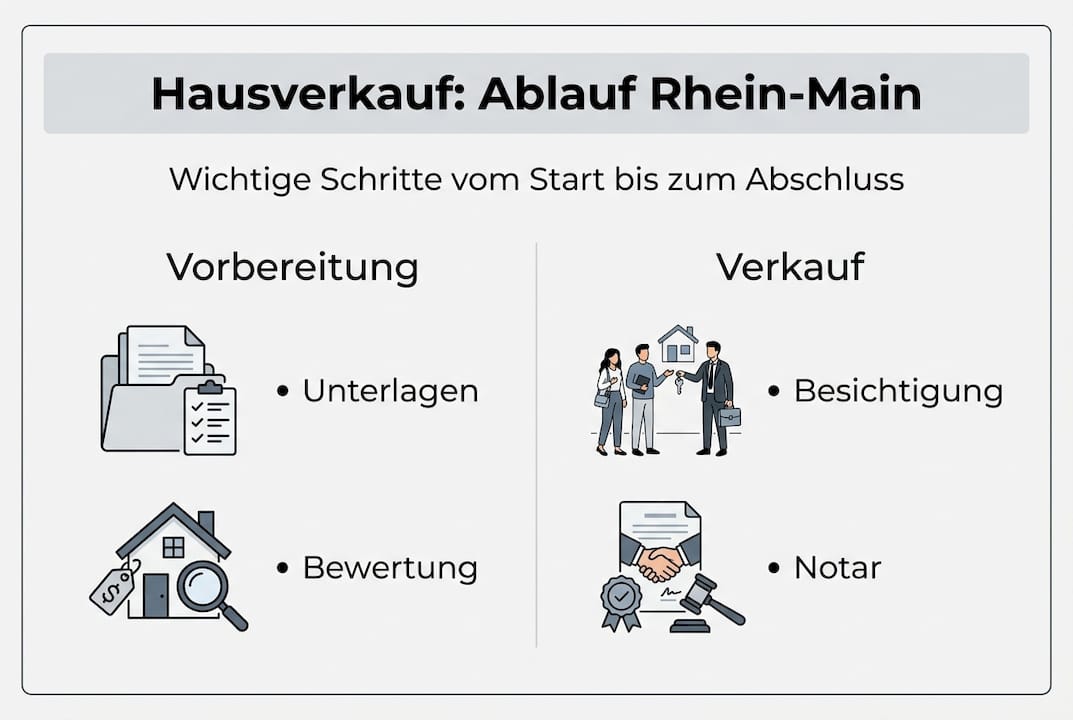 Der Hausverkauf im Rhein-Main-Gebiet auf einen Blick – Ihre Infografik zum gesamten Verkaufsprozess