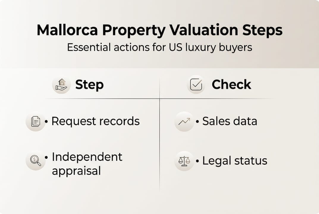 Infographic of Mallorca property valuation steps