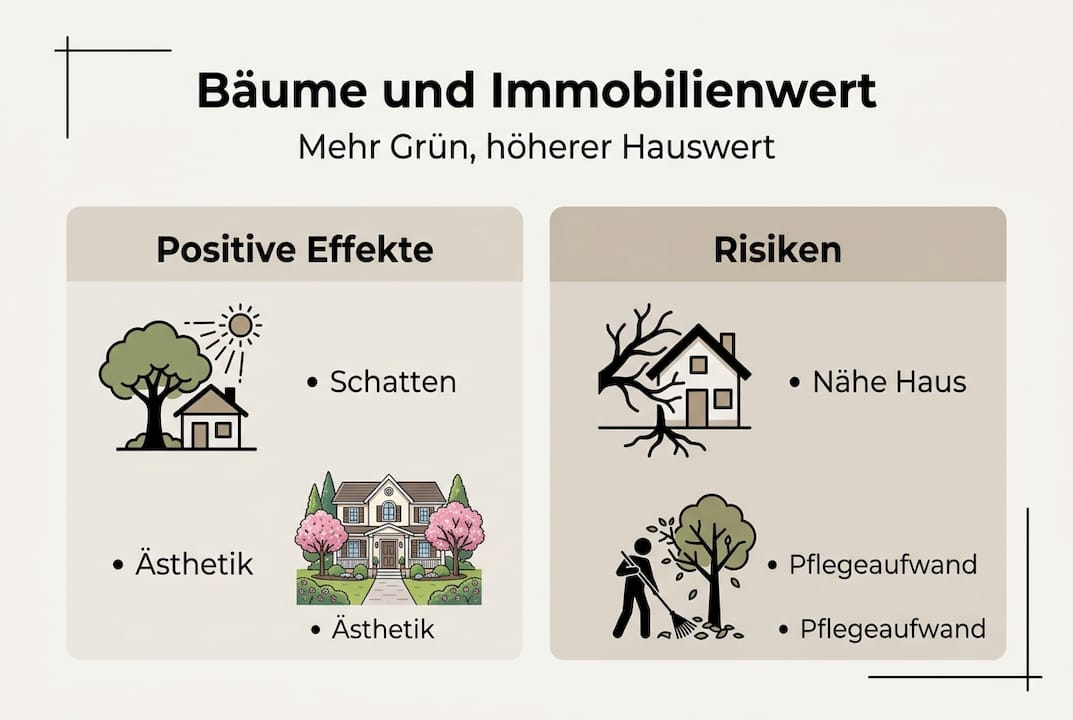 Infografik: Wie Bäume den Wert von Immobilien beeinflussen