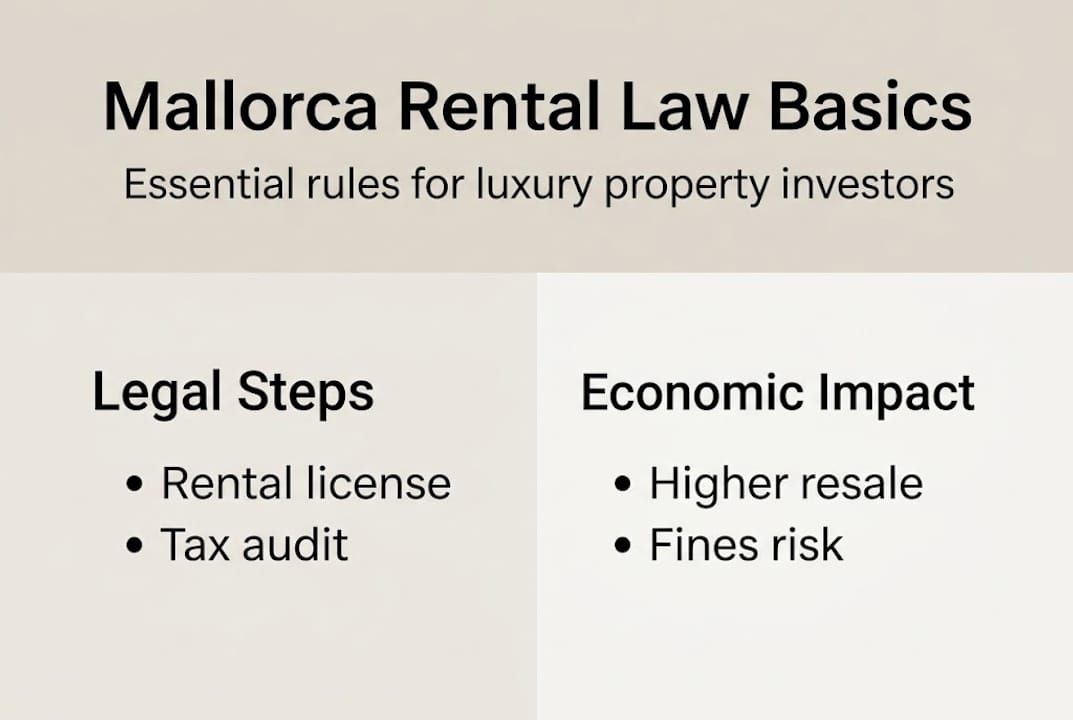 Infographic of Mallorca rental law essentials and impacts