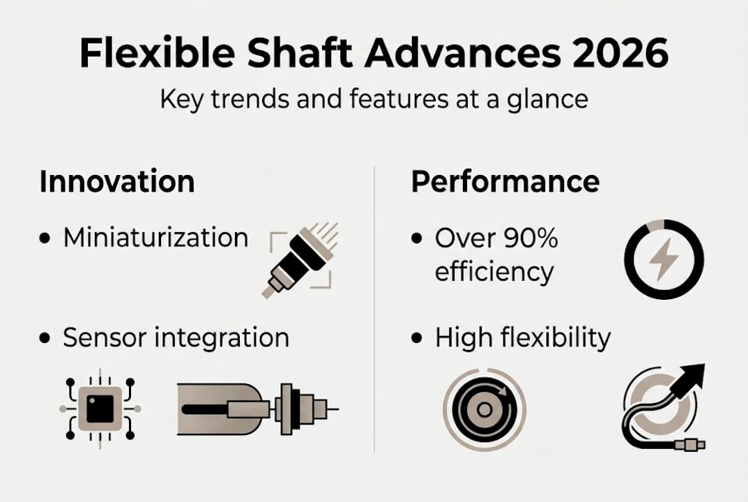Infographic summarizing flexible shaft trends in 2026