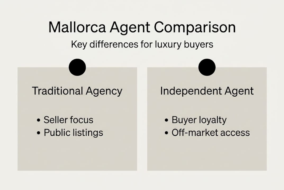 Infographic showing agent comparison in Mallorca