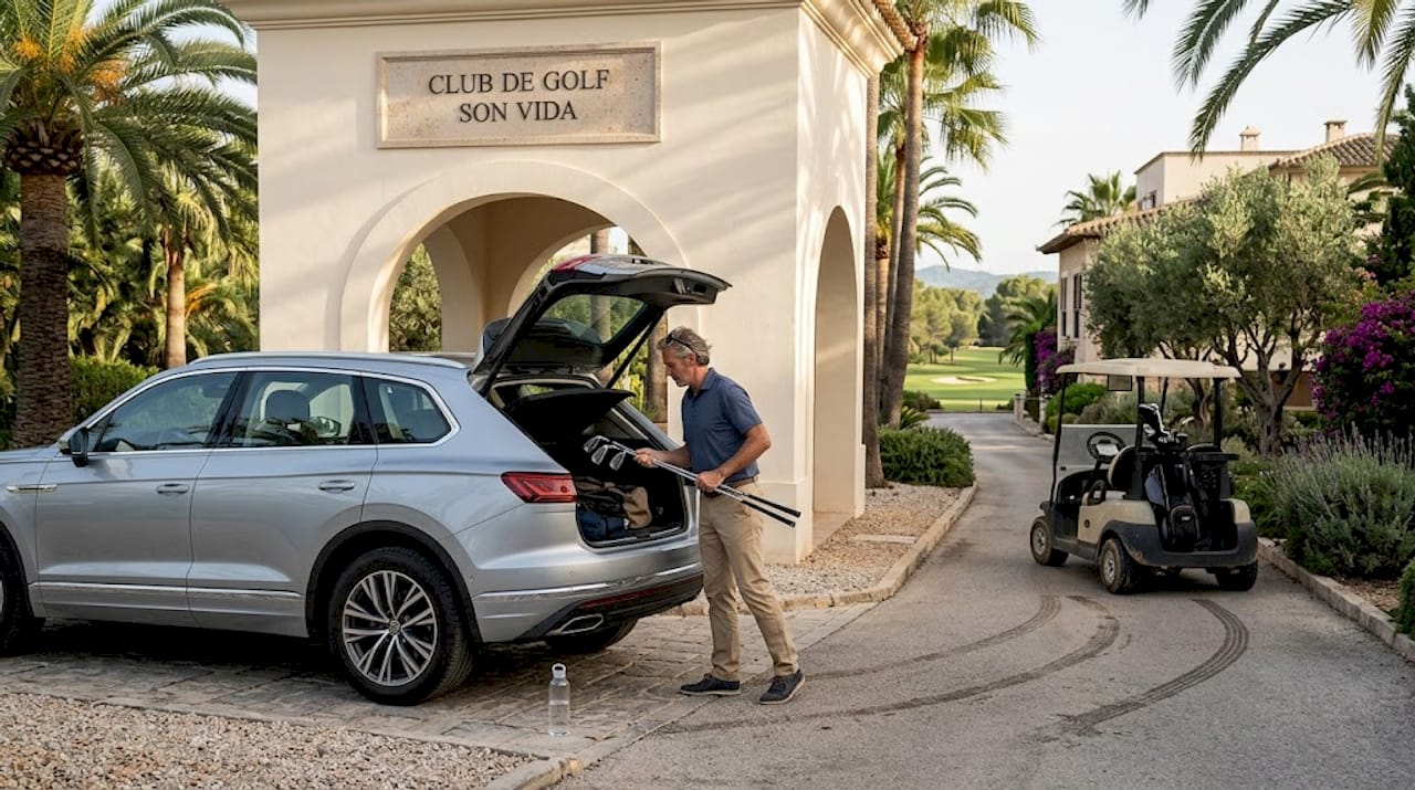 Golf club lifestyle at Mallorca resort entrance