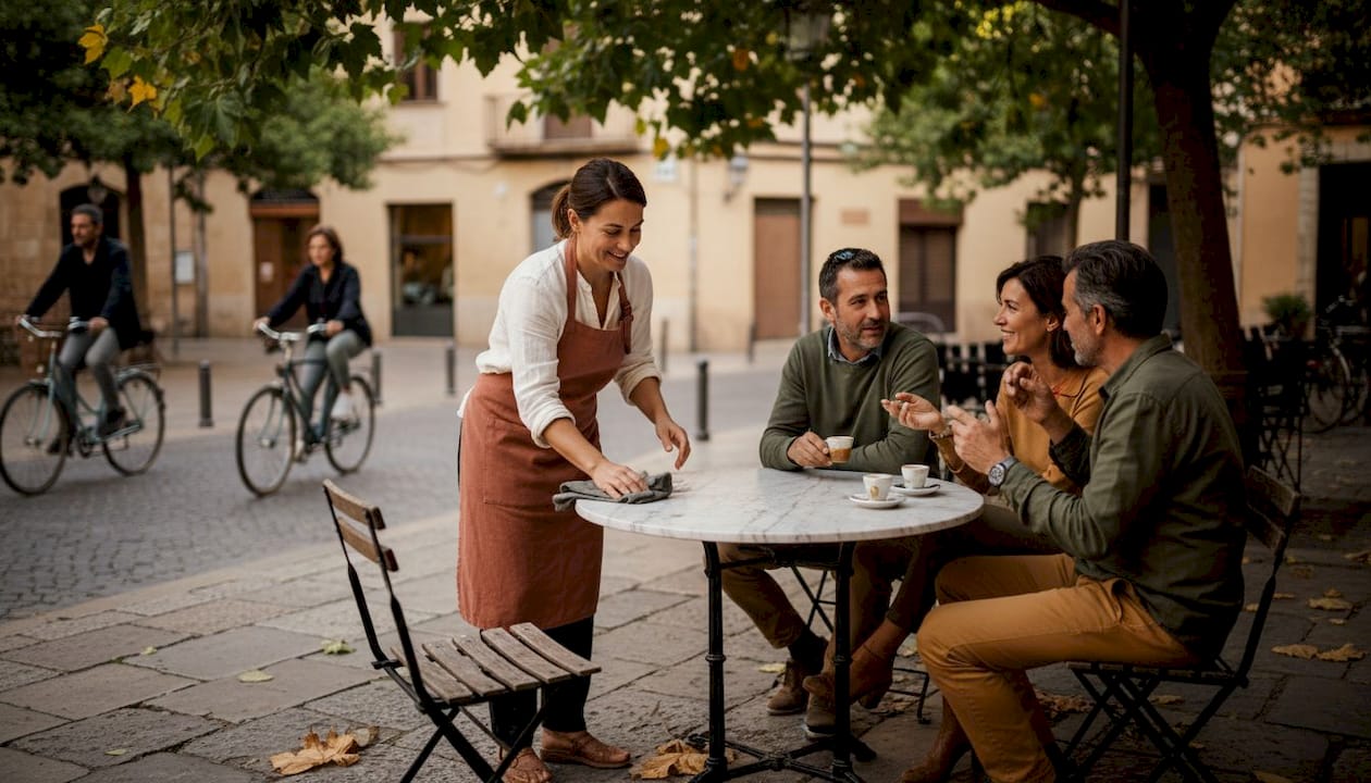 Morning cafe culture in Palma Mallorca