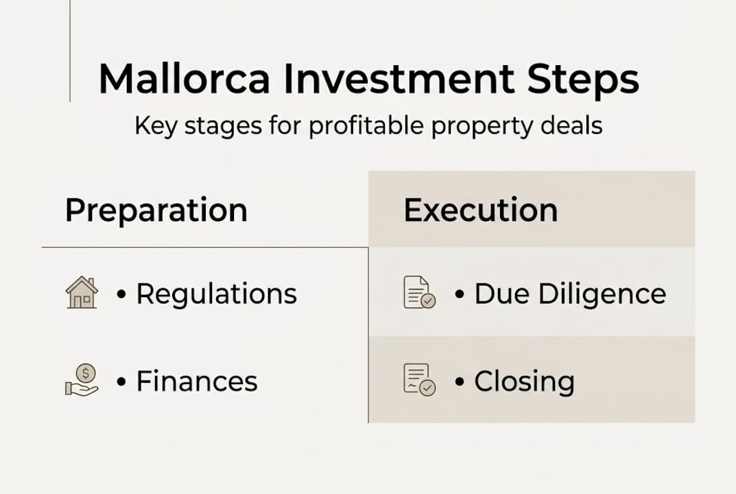 Infographic showing Mallorca property investment workflow