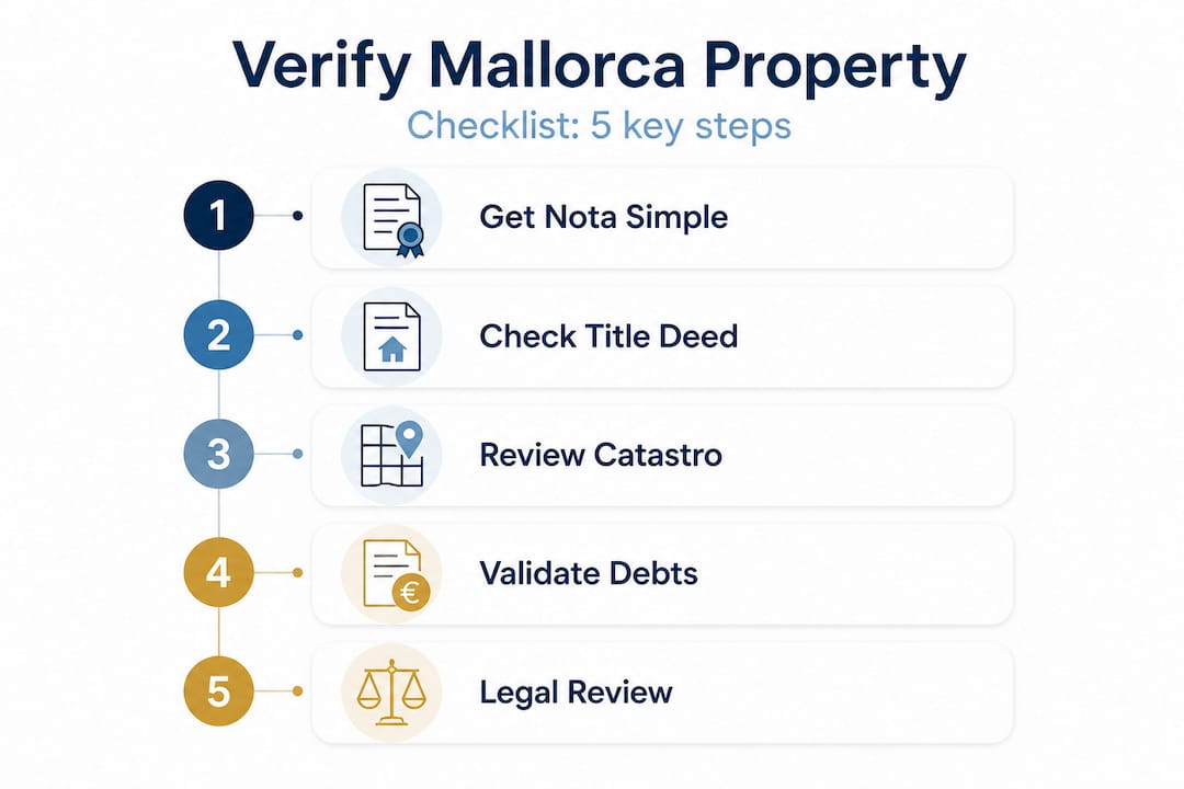 Vertical checklist for Mallorca property verification steps