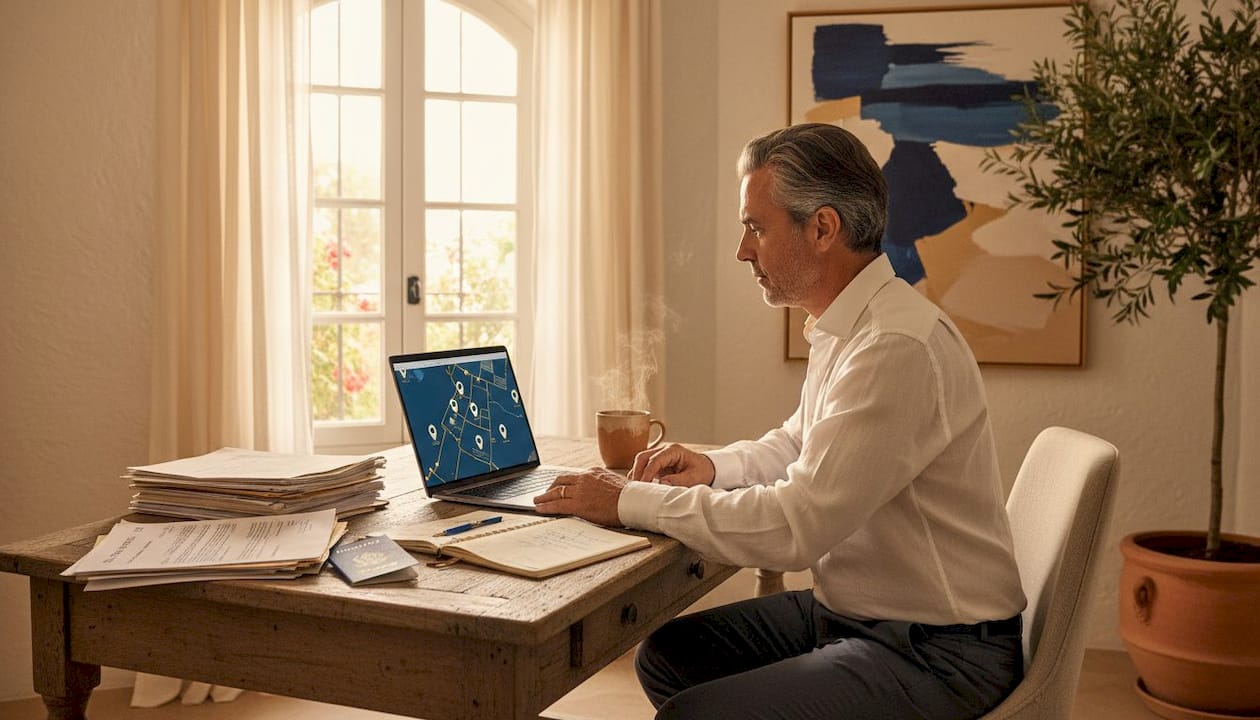 Man verifying property legal documents