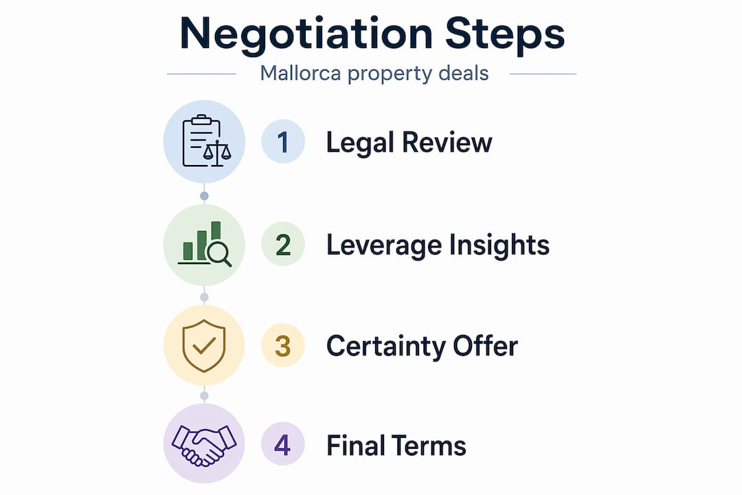 Vertical flow infographic negotiation steps