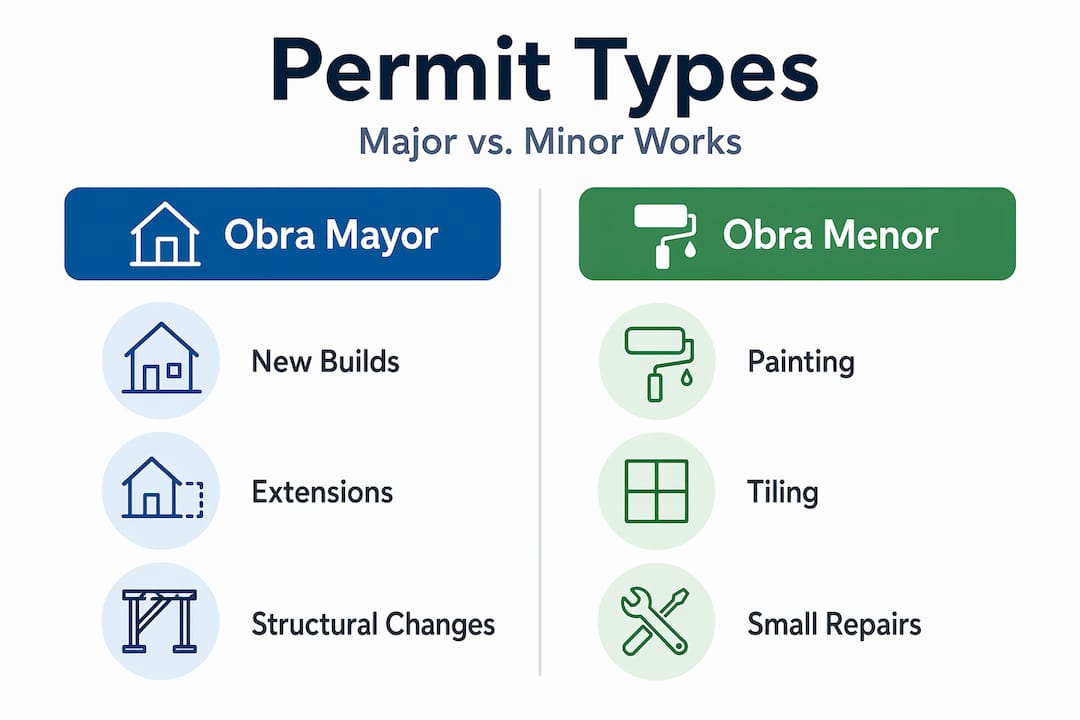 Infographic comparing major and minor permit types