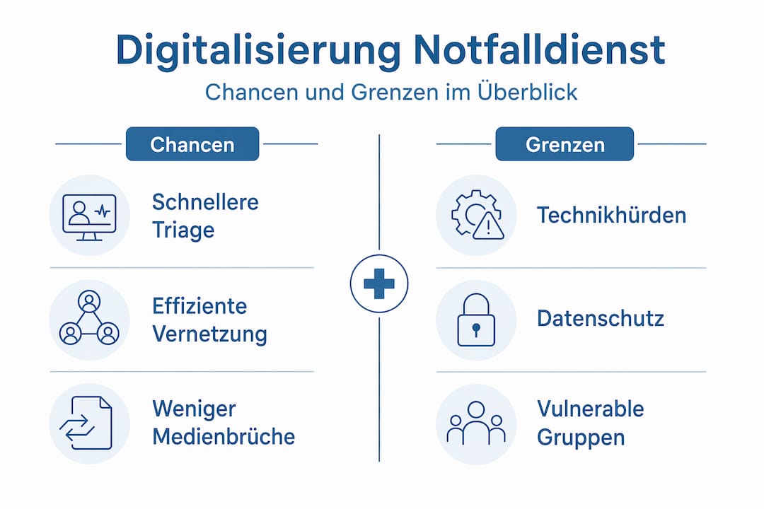 Infografik: Möglichkeiten und Herausforderungen der Digitalisierung im Rettungsdienst