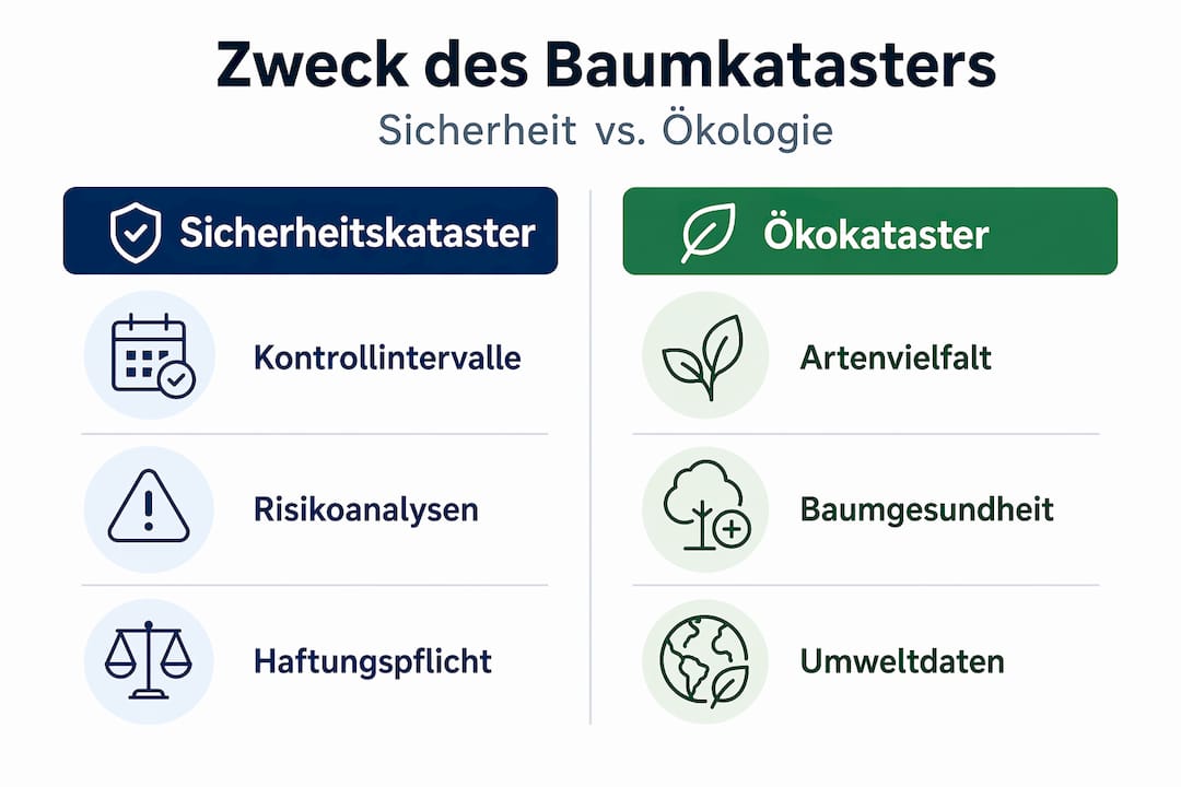 Vergleichende Infografik: Sicherheitskataster vs. Ökokataster
