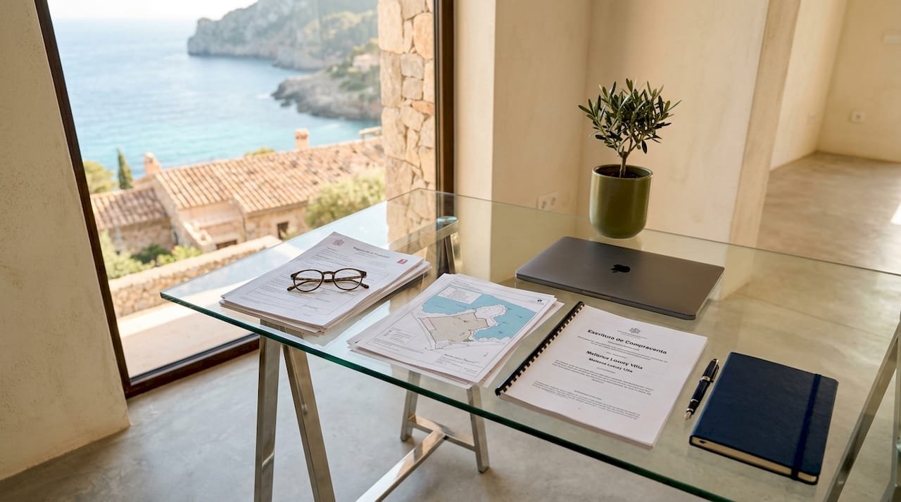 Lawyer reviewing Mallorca property certificates