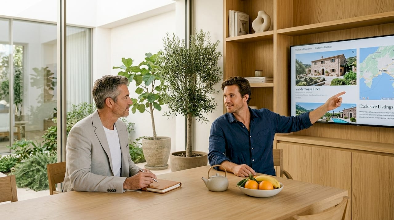 International buyer discussing property with agent