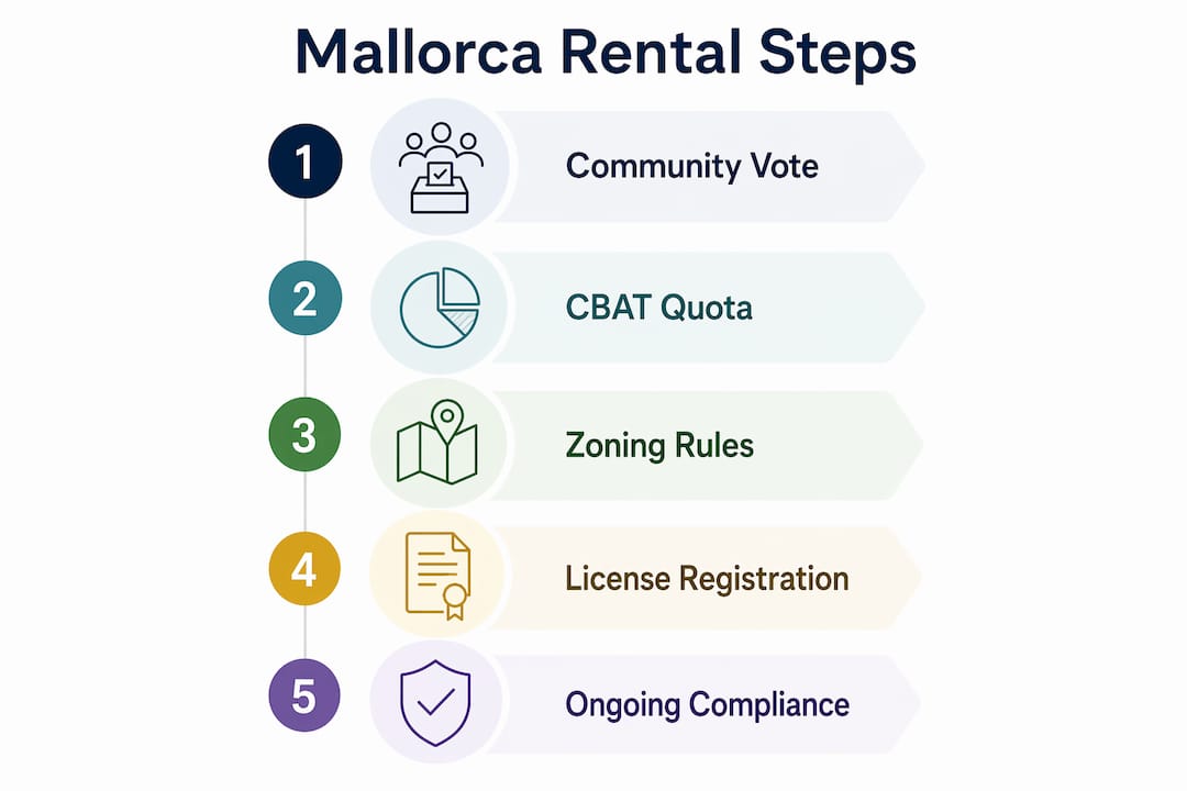 Infographic showing rental law process steps