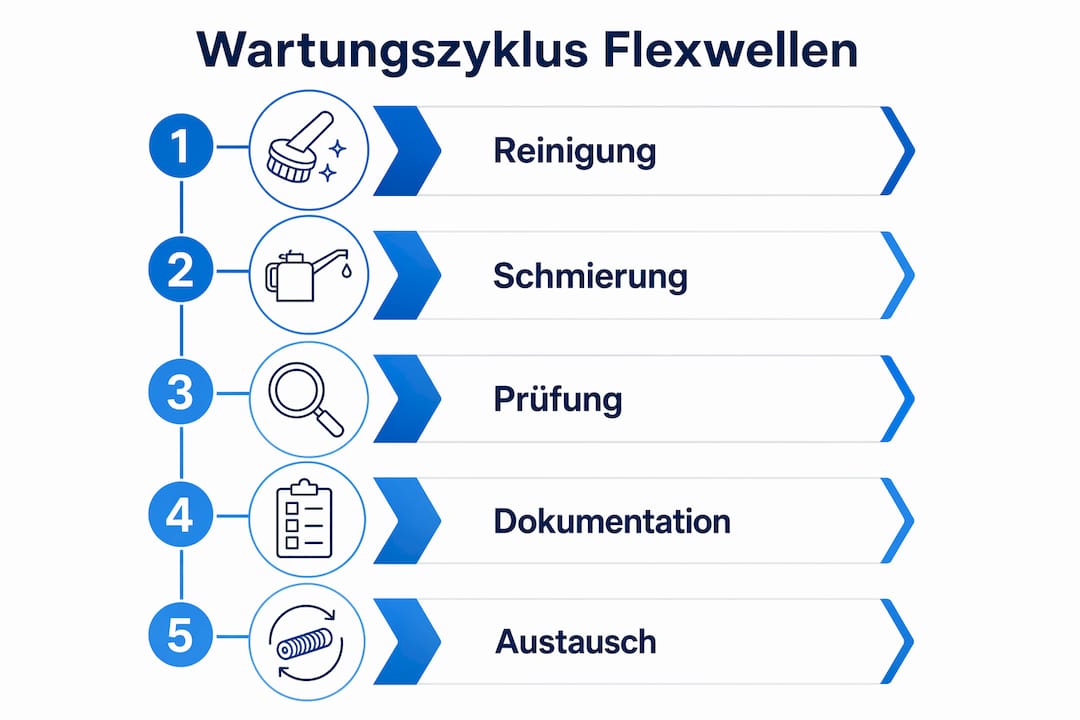 Grafische Übersicht zum Wartungsintervall von Flexwellen
