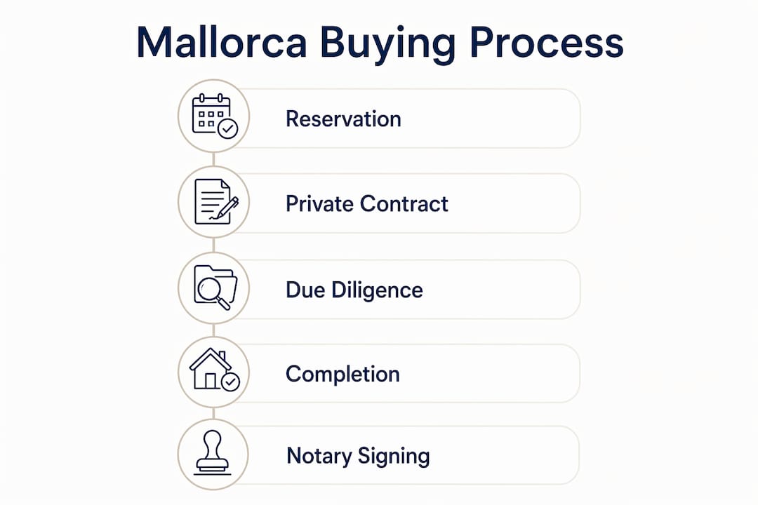 Infographic of Mallorca property buying stages