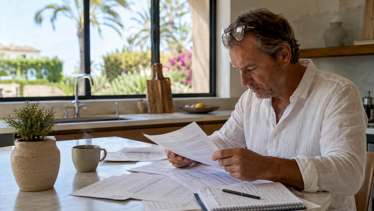 Man reviewing Mallorca property legal documents