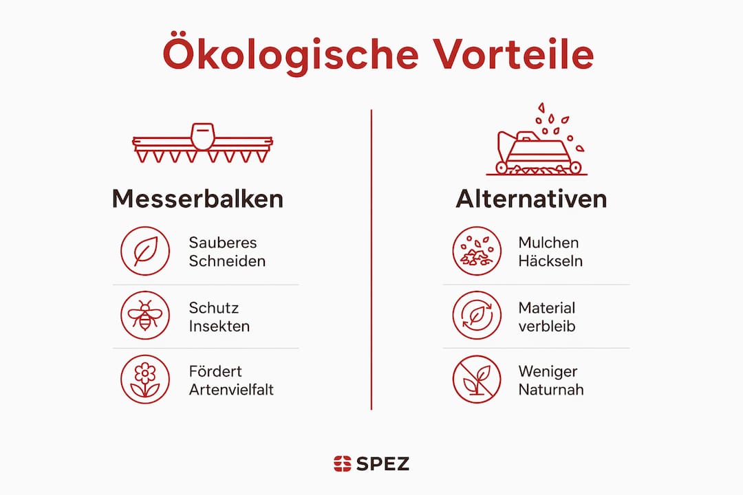 Grafik: Ökologischer Vergleich von Messerbalken und Mulchmähern