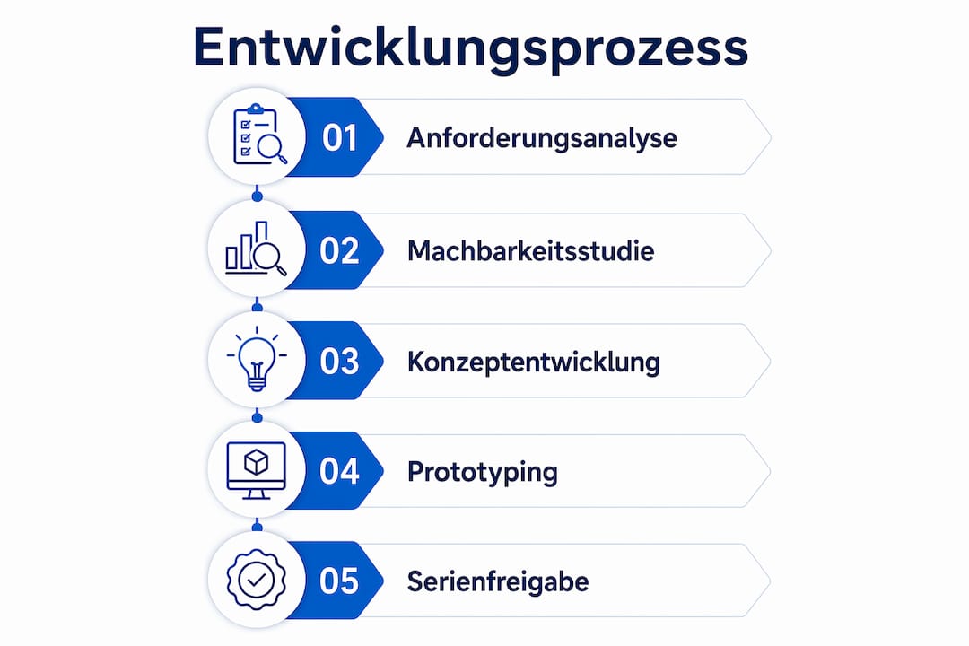 Infografik: So entsteht eine individuelle Antriebslösung – Schritt für Schritt zum perfekten Ergebnis