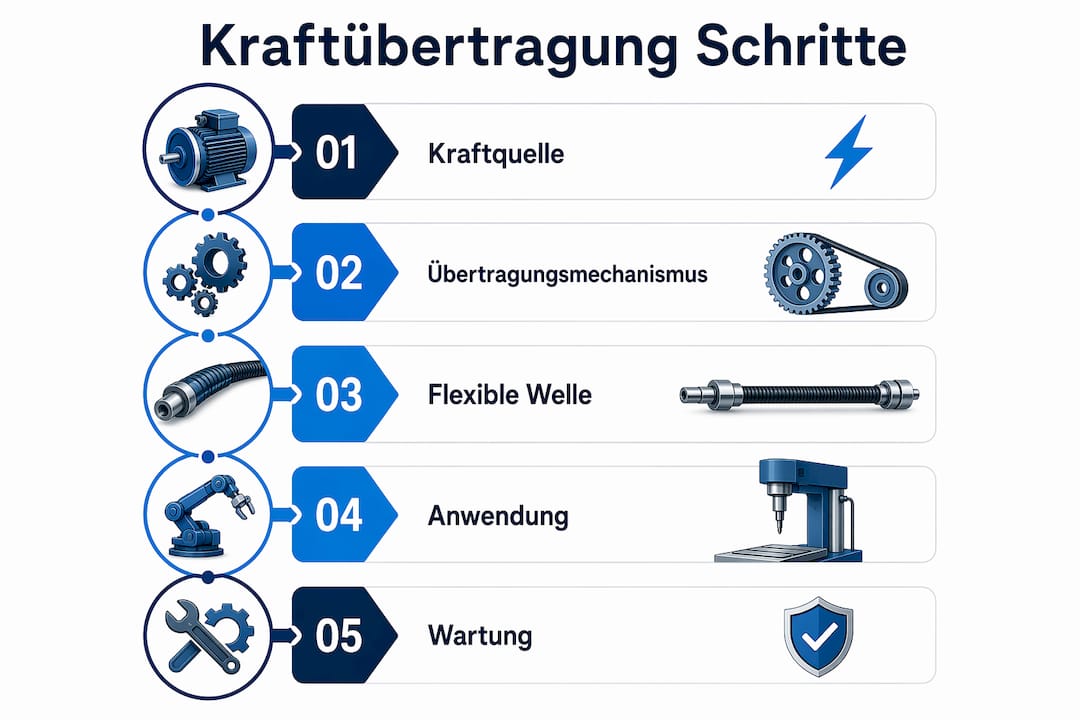 Grafik: Die fünf Phasen der Kraftübertragung auf einen Blick