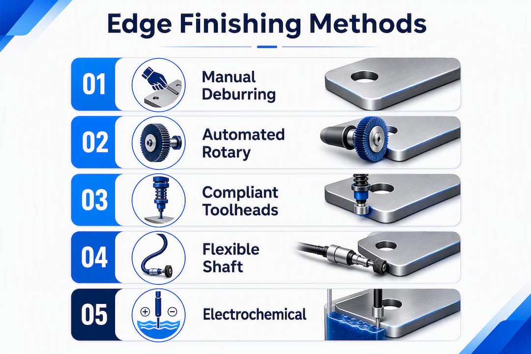 Infographic of edge finishing methods steps