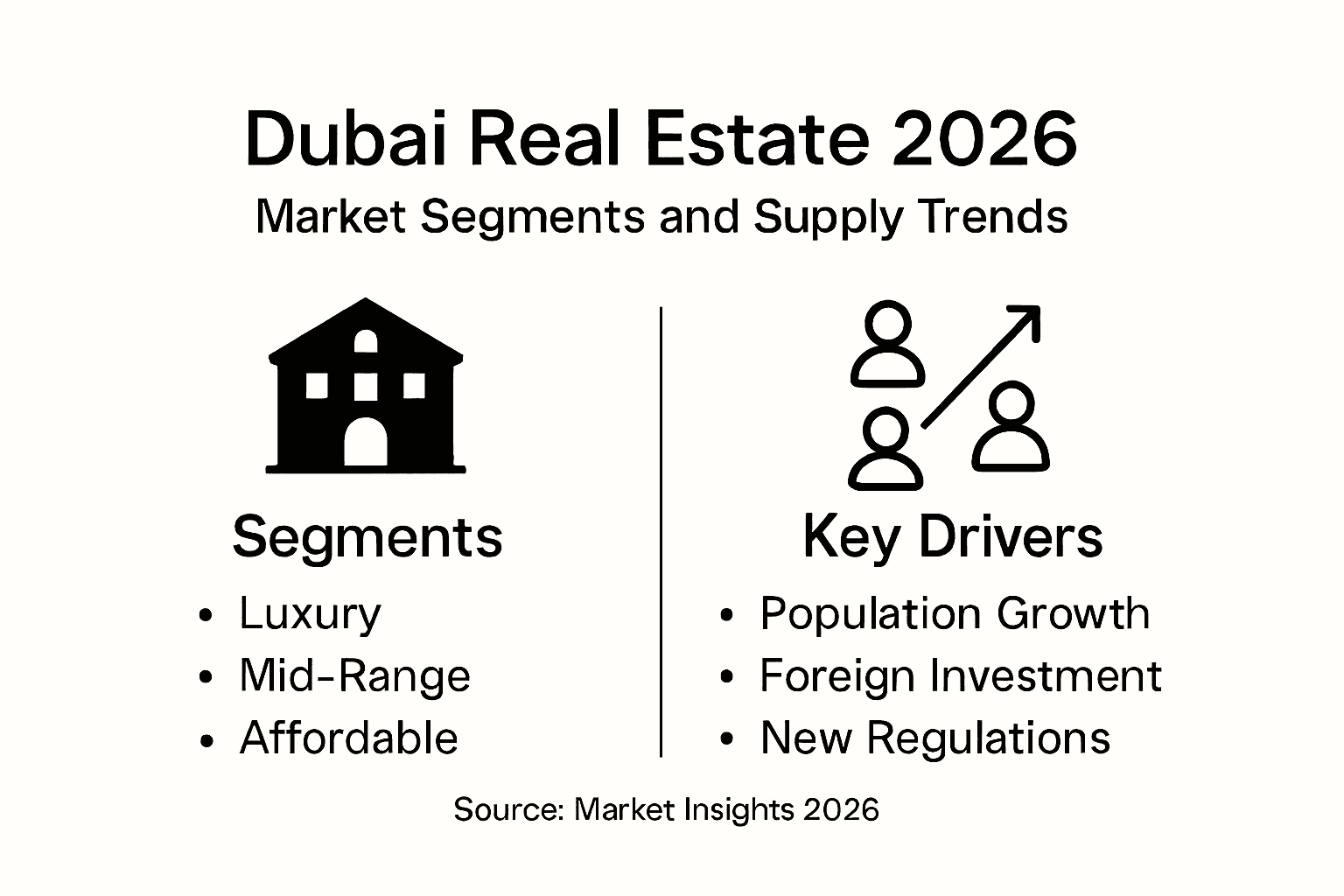 Infographic on Dubai property segments and drivers Infographic on Dubai property segments and drivers