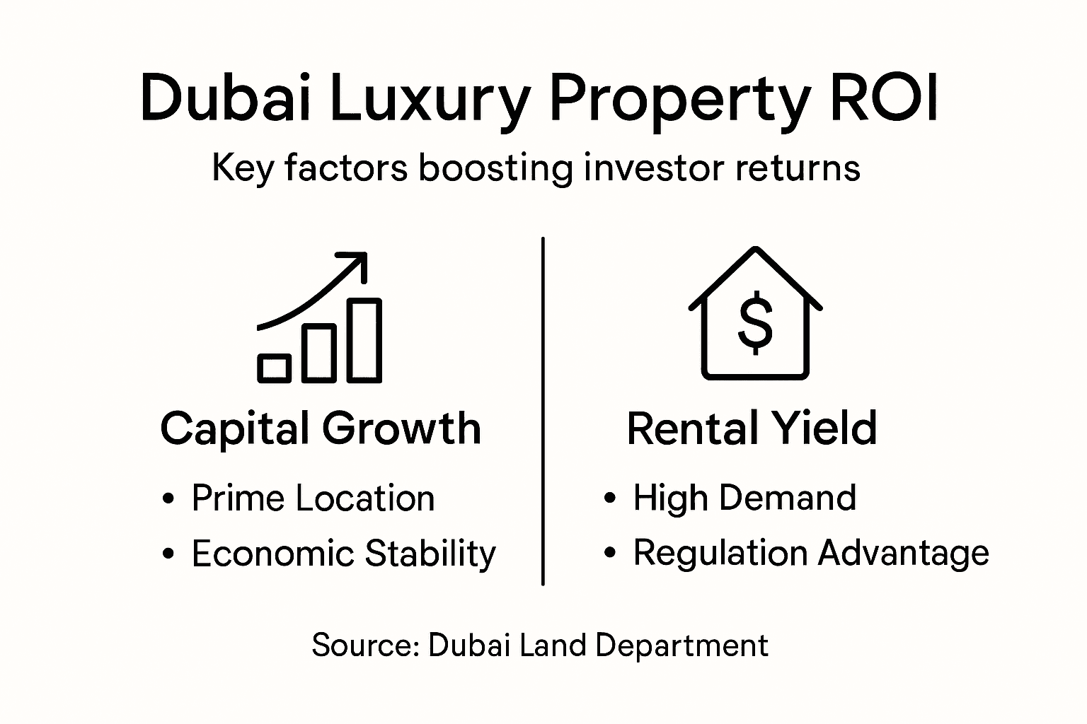 Infographic Dubai property ROI drivers key factors Infographic Dubai property ROI drivers key factors