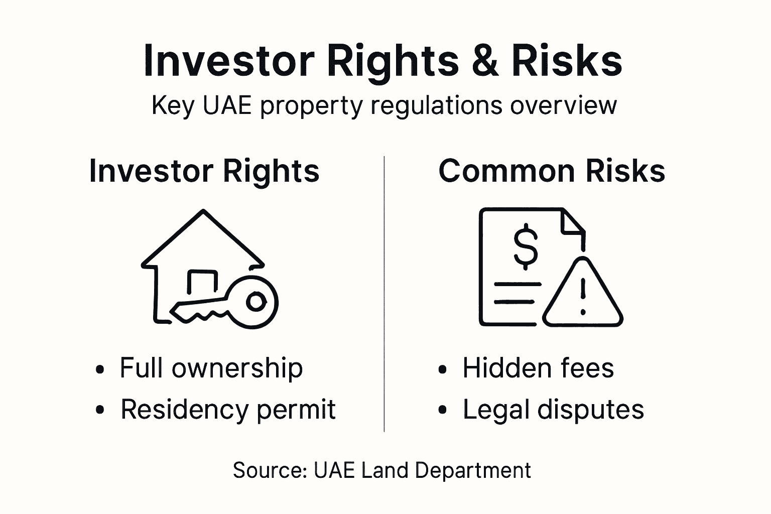 Infographic outlining UAE property rights and risks